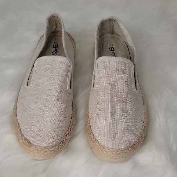 Esprit Cream Linen Espadrille Slip-Ons - Picture 3 of 9
